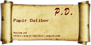 Papir Dalibor névjegykártya
